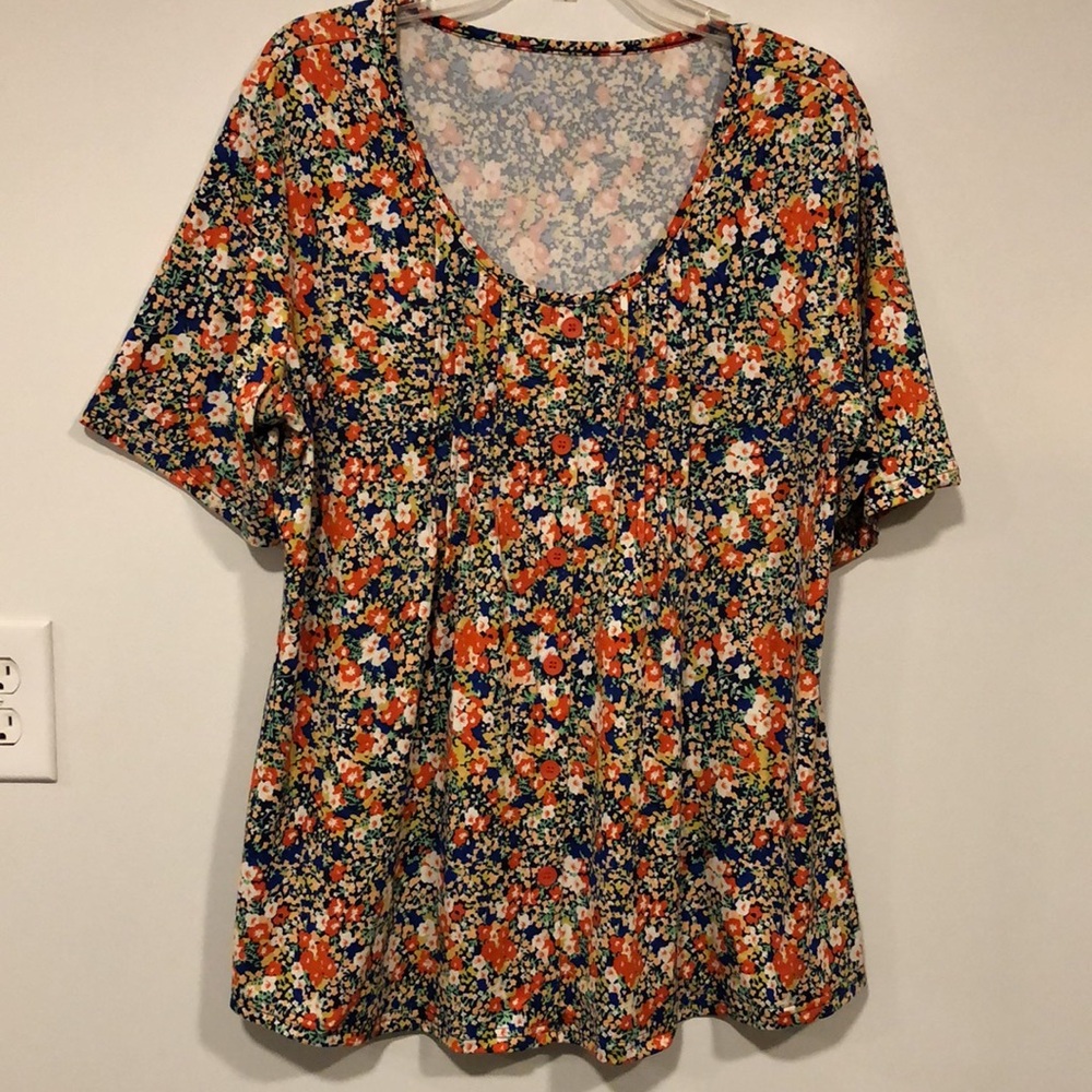 ONLYSHE Womens Shirts Cute Summer Lightweight Tops Short Sleeve Casual XXL NWOT - Picture 2 of 9